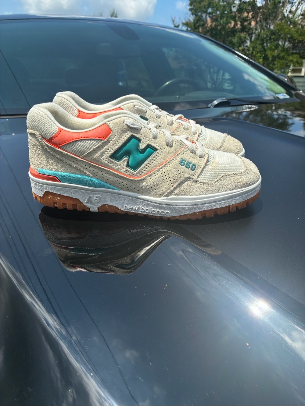 🔥 NEW BALANCE 550 “ SEA SALT VERDIGIS “ ATHLETIC SNEAKERS WMNS SZ 9 MENS SZ 7.5 - Picture 10 of 13